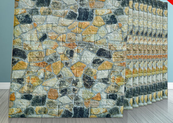 Τρισδιάστατη ταπετσαρία αφρού PE 50*50CM Moistureprooof, τρισδιάστατες αυτοκόλλητες ετικέττες αφρού τοίχων για το κτίριο γραφείων