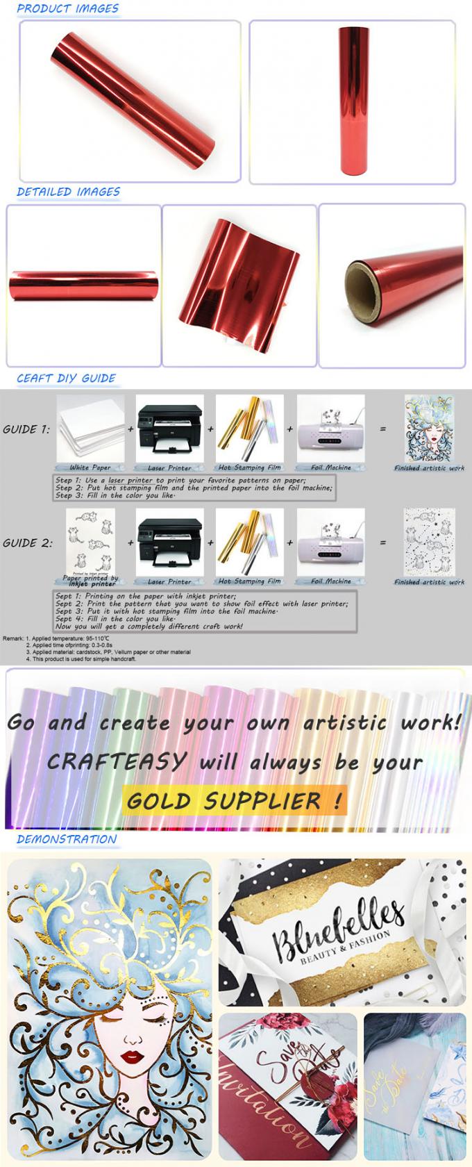 Της Κίνας ολογραφικό σφράγισης χρώματος συγκολλητικό εφαρμογής ολόγραμμα φύλλων αλουμινίου γραμματοσήμων κόκκινου χρώματος καυτό